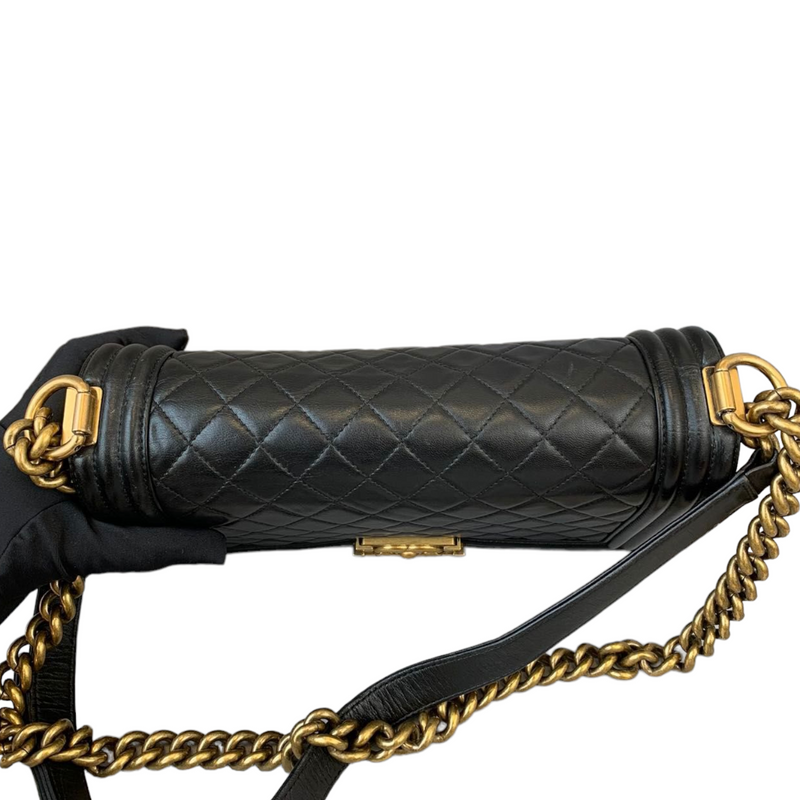 Boy Old Medium Lambskin Black GHW