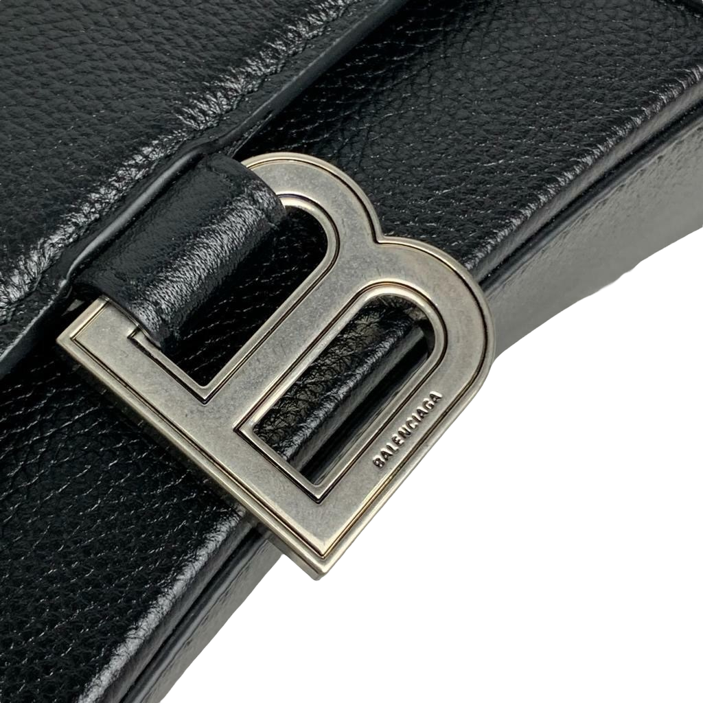 Balenciaga Hourglass Small Grained Leather Black RHW – Bag