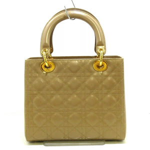 Lady Dior Medium Patent Beige GHW
