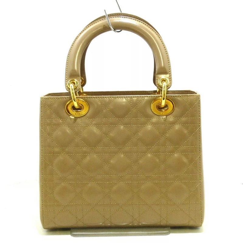Lady Dior Medium Patent Beige GHW