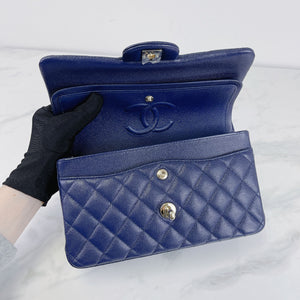 Small Classic Double Flap Caviar Blue LGHW