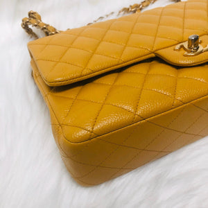 Classic Flap M/L Yellow Lambskin with GHW
