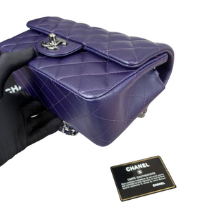 Rectangle Mini Lambskin Purple SHW