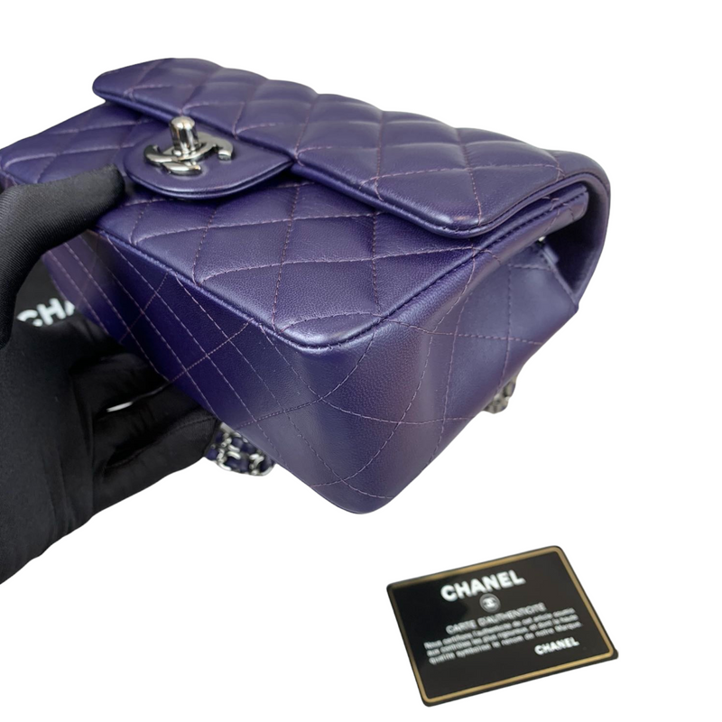 Rectangle Mini Lambskin Purple SHW