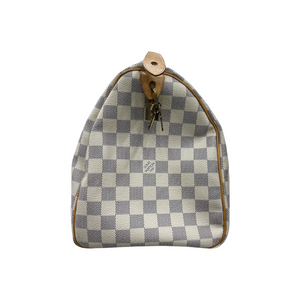 Damier Azur Speedy 35 White GHW