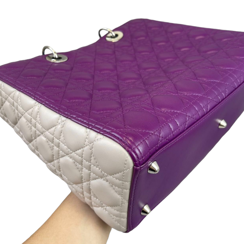 Lady Dior Large Lambskin Tri Colour SHW