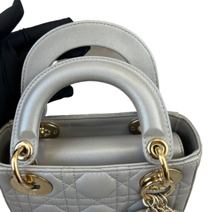 Mini Lady Dior Lambskin Silver GHW