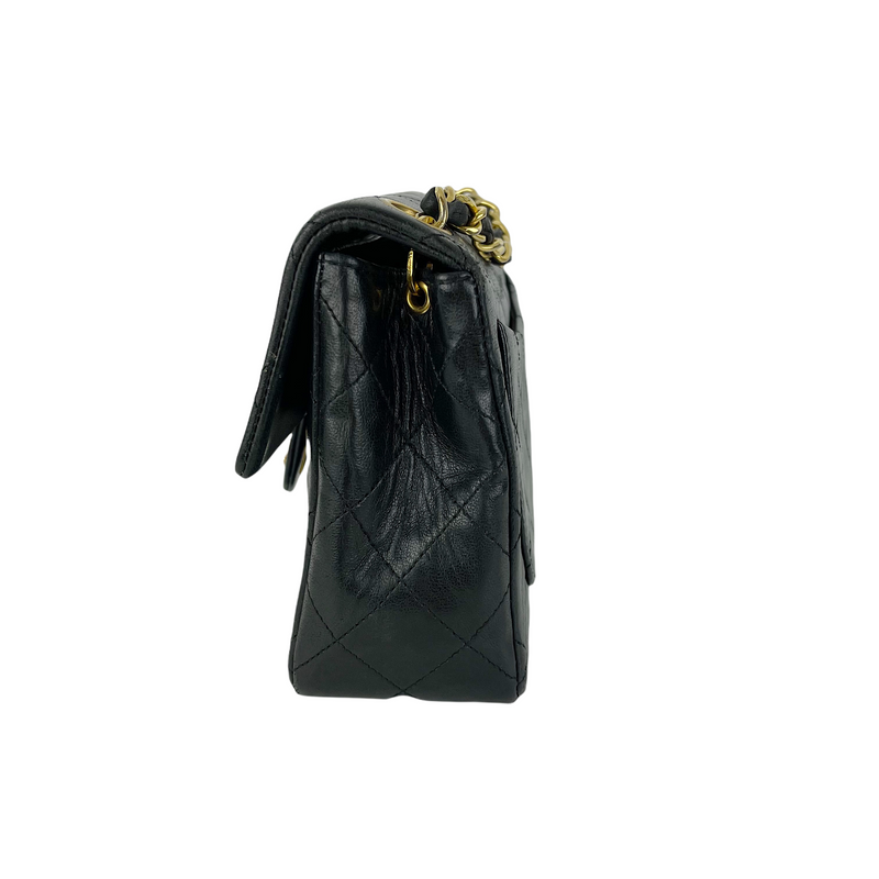 Classic Flap Mini Square Lambskin Black GHW