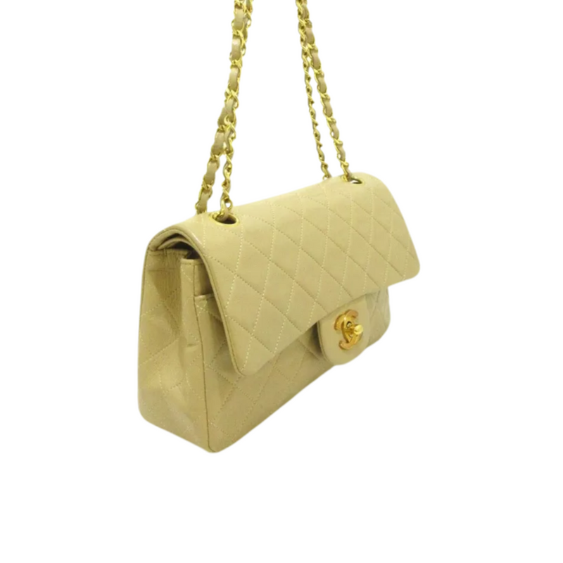 Classic Flap Small Lambskin Beige GHW