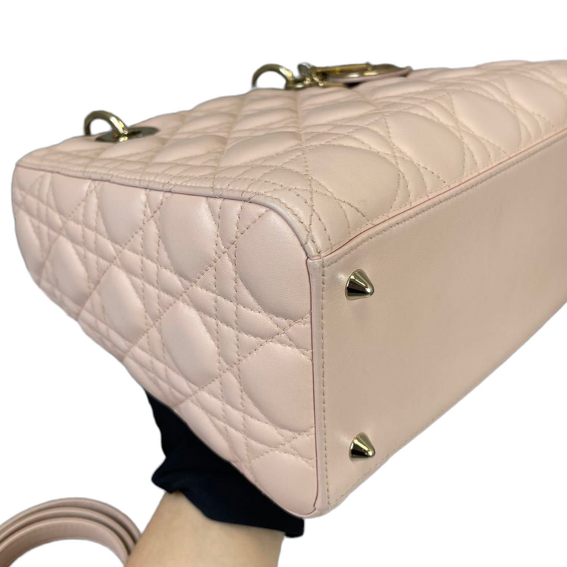Cannage Lady Dior Medium Light Pink GHW