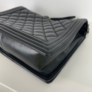 Large Le Boy Quilted Calfskin Black RHW