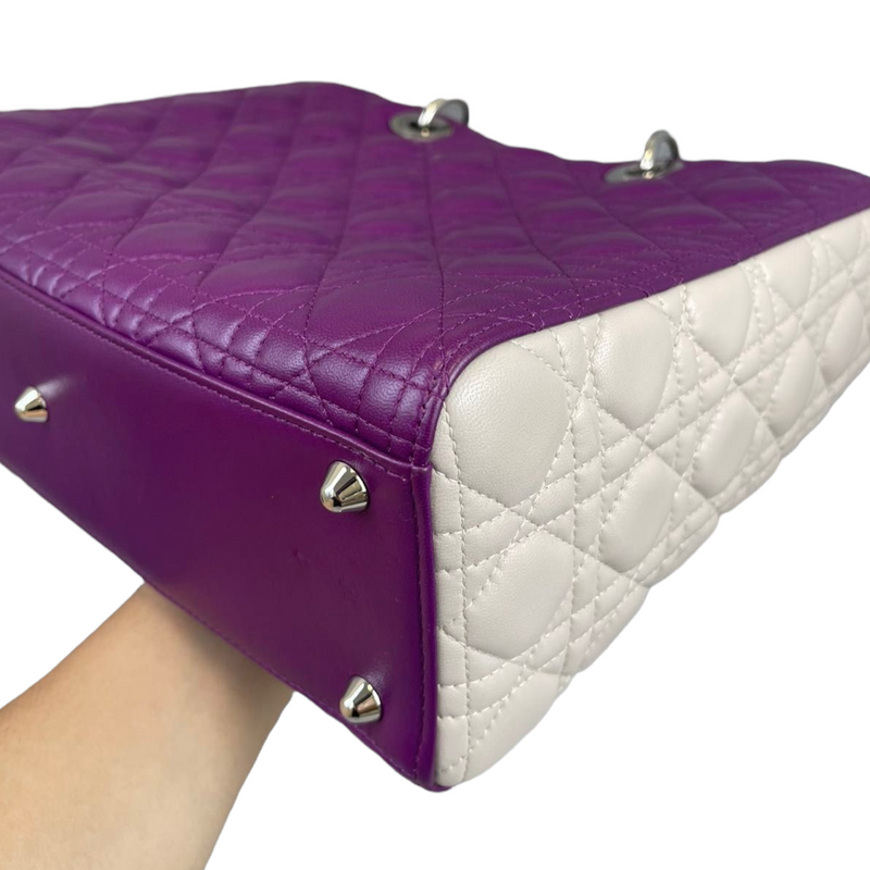 Lady Dior Large Lambskin Tri Colour SHW