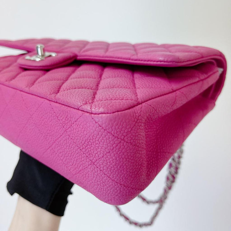 Classic Double Flap Matte Caviar Medium Pink SHW