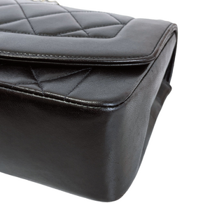 Small Classic Diana flap Black Lambskin GHW