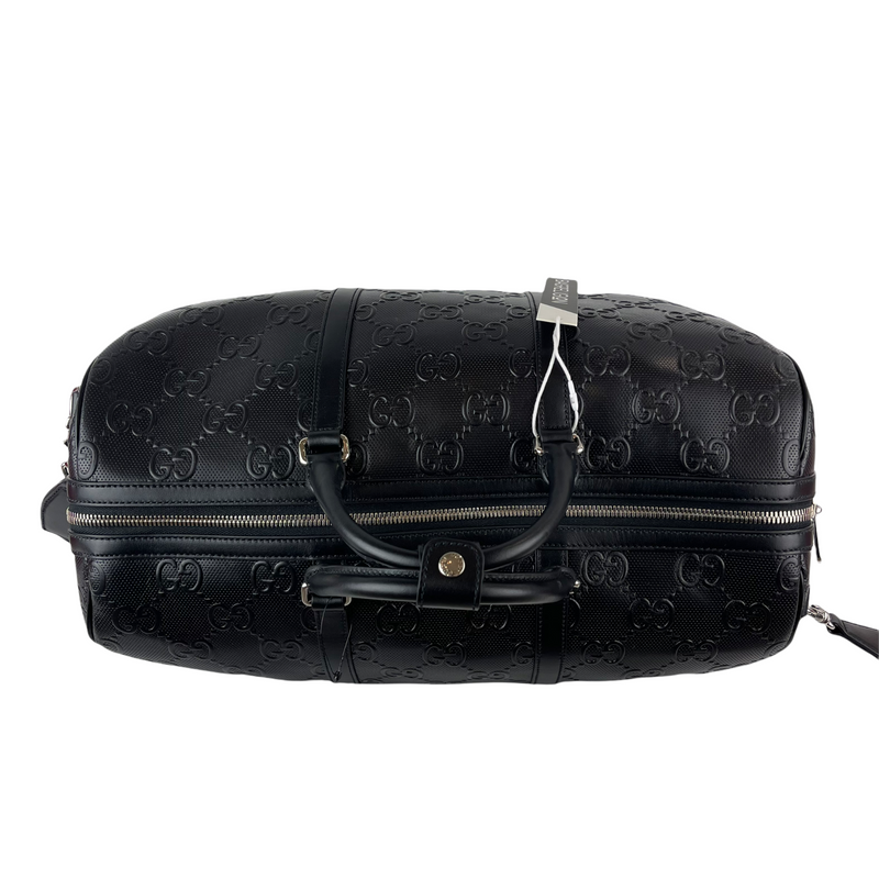 Logo-embossed Holdall Duffle Black SHW