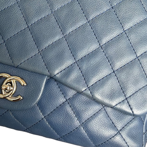 Single Flap Jumbo Washed Caviar Blue SHW