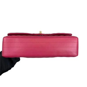 Classic Chevron Double Flap Medium Lambskin Pink GHW