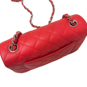 Mini Rectangle Lambskin Red SHW