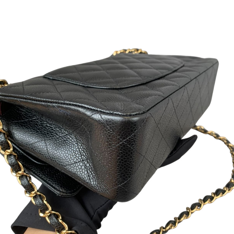 Medium Classic Flap Caviar Black GHW