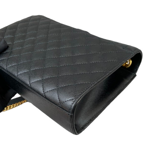 Medium Envelope Flap Leather Black GHW