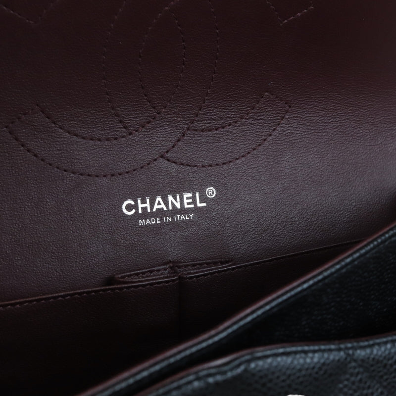 Classic Double Flap Jumbo Black Caviar SHW