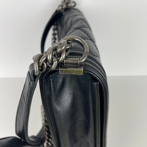 Large Le Boy Quilted Calfskin Black RHW