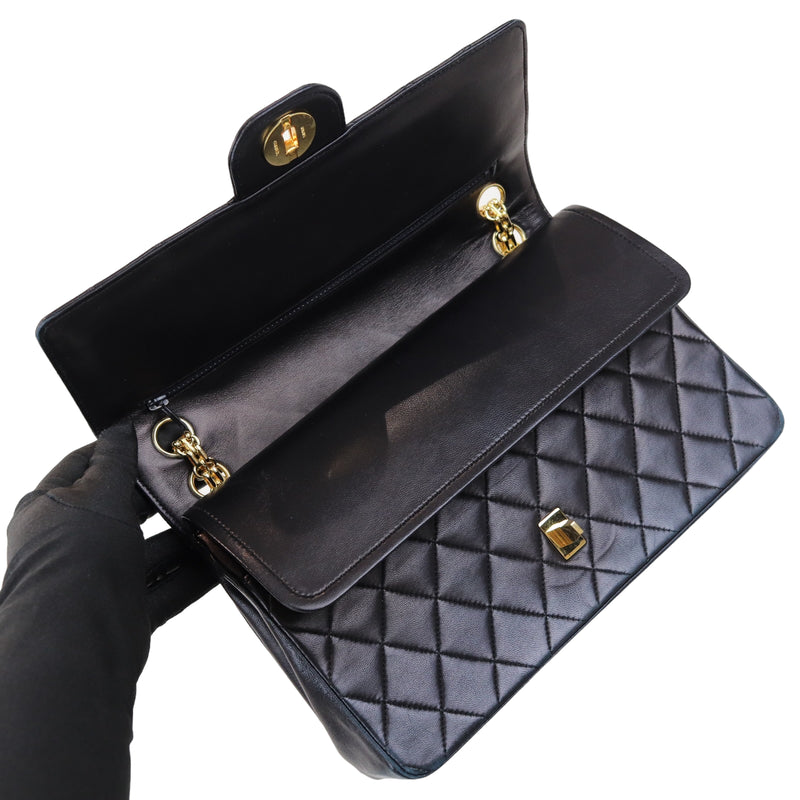 Mademoiselle Vintage Double Flap Medium Black GHW