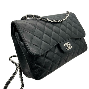 Jumbo Classic Double Flap Caviar Black GHW