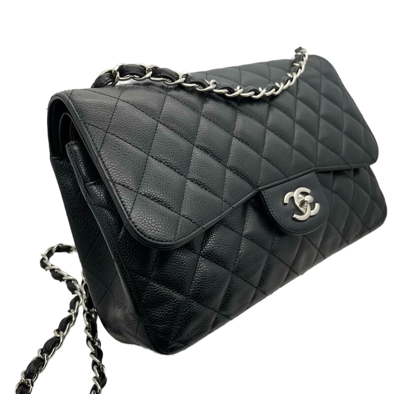 Jumbo Classic Double Flap Caviar Black GHW
