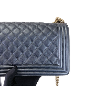 Boy Medium Calfskin Pearl Charcoal GHW