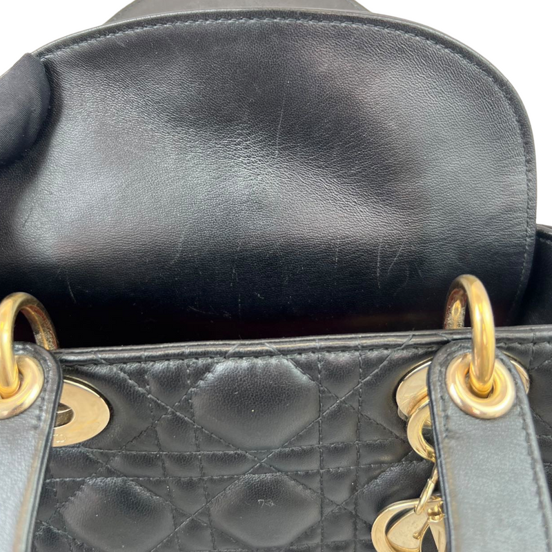 Small Cannage Lambskin ABC My Lady Dior Black GHW