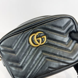 GG Marmont Mini Camera Black GHW