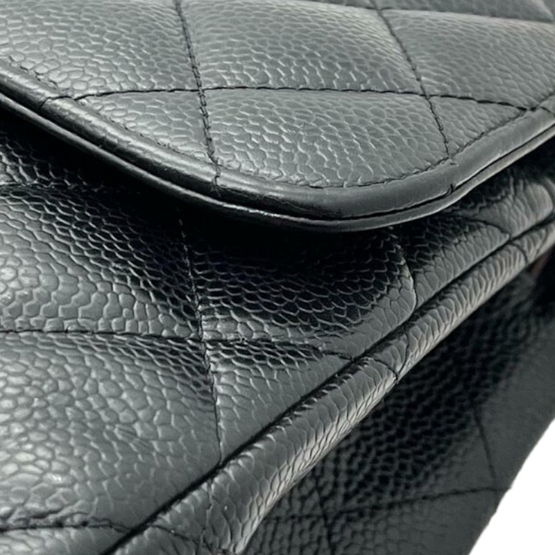 Jumbo Classic Double Flap Caviar Black GHW