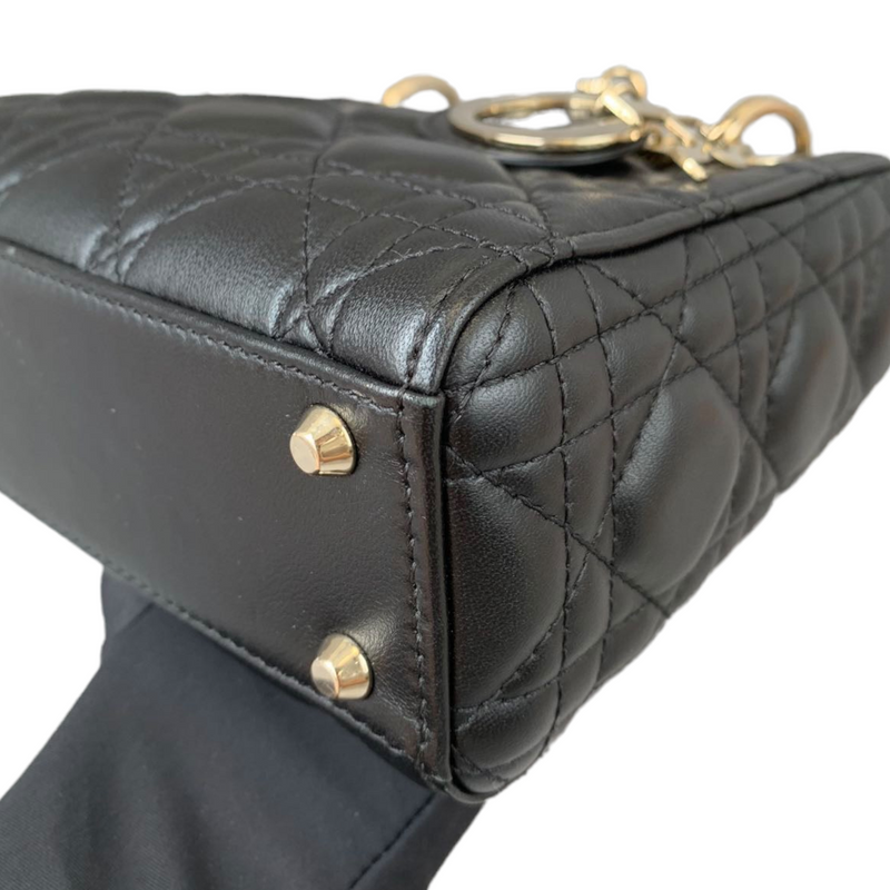 Mini Lady Dior Lambskin Black GHW