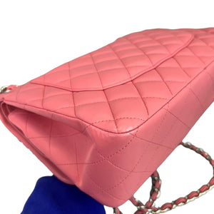 Jumbo Double Flap Lambskin Pink SHW