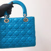 Lady Dior Lambskin Medium Blue SHW