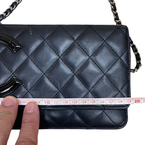 WOC Wallet on Chain Quilted Lambskin Black SHW