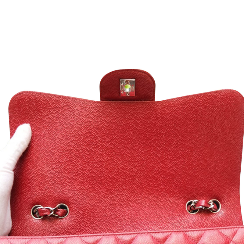 Single Flap Jumbo Caviar Red SHW