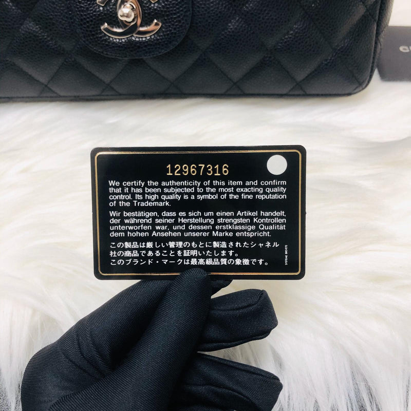 Single Flap Classic Jumbo in Black Caviar with SHW
