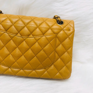 Classic Flap M/L Yellow Lambskin with GHW