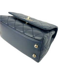 Rainbow Coco Handle Mini Lambskin Navy Blue SHW