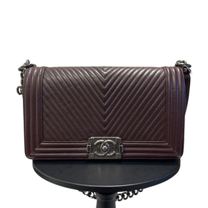 Old Medium Le Boy Chevron Lambskin Burgundy RHW