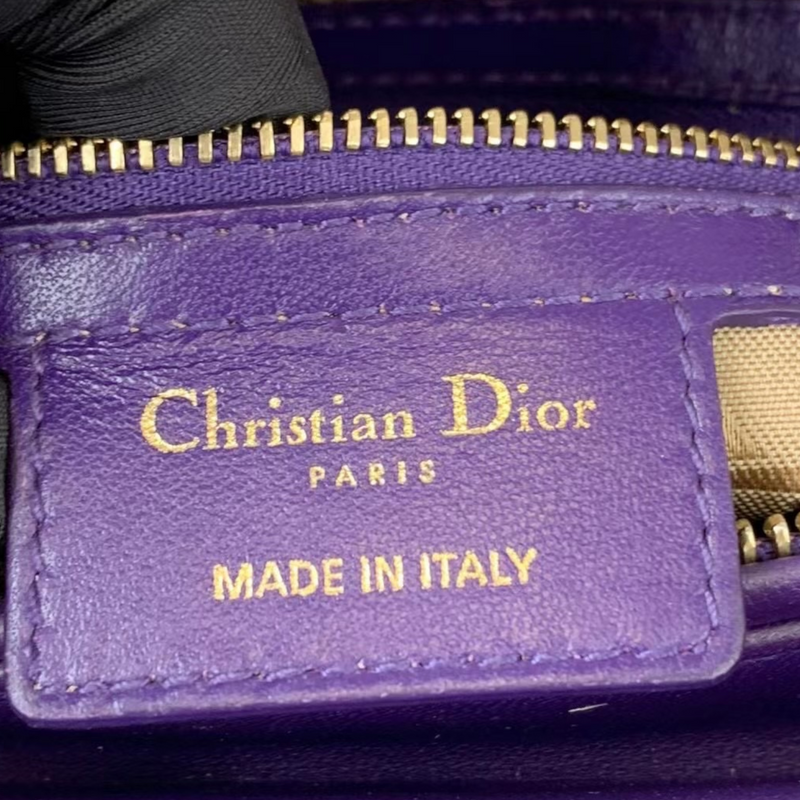 Medium Lady Dior Lambskin Purple GHW