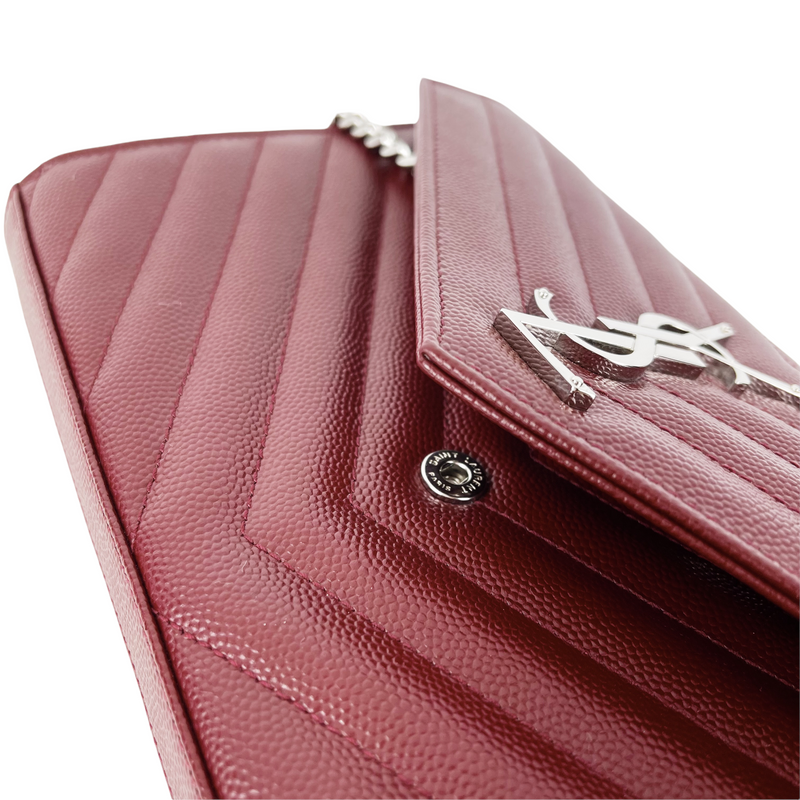 Envelope WOC Small Grained Leather Red SHW