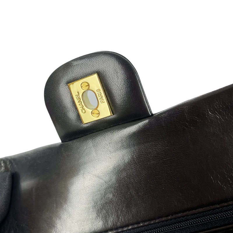 Vintage Classic Double Flap Bag Lambskin Small Black GHW