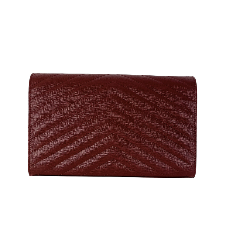 Envelope WOC Small Grained Leather Red SHW