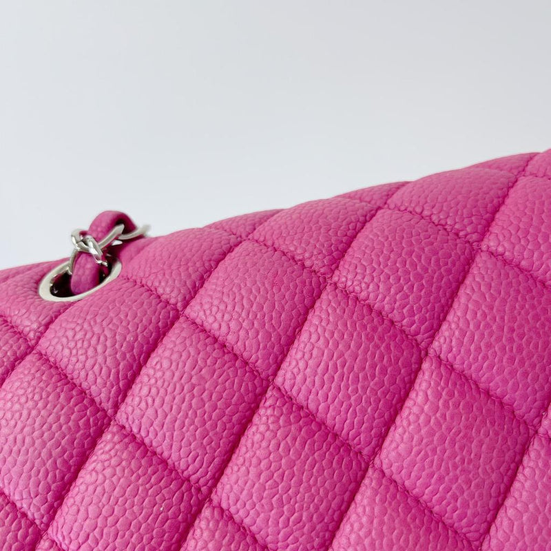 Classic Double Flap Matte Caviar Medium Pink SHW