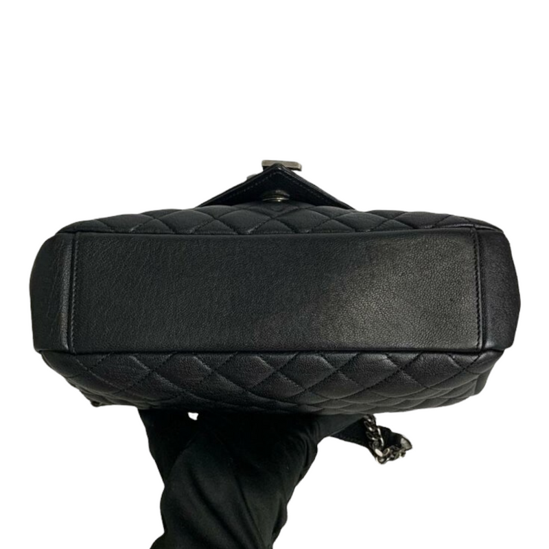 Small Envelope Flap Leather Black SHW
