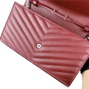 Envelope WOC Small Grained Leather Red SHW