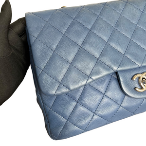 Single Flap Jumbo Washed Caviar Blue SHW